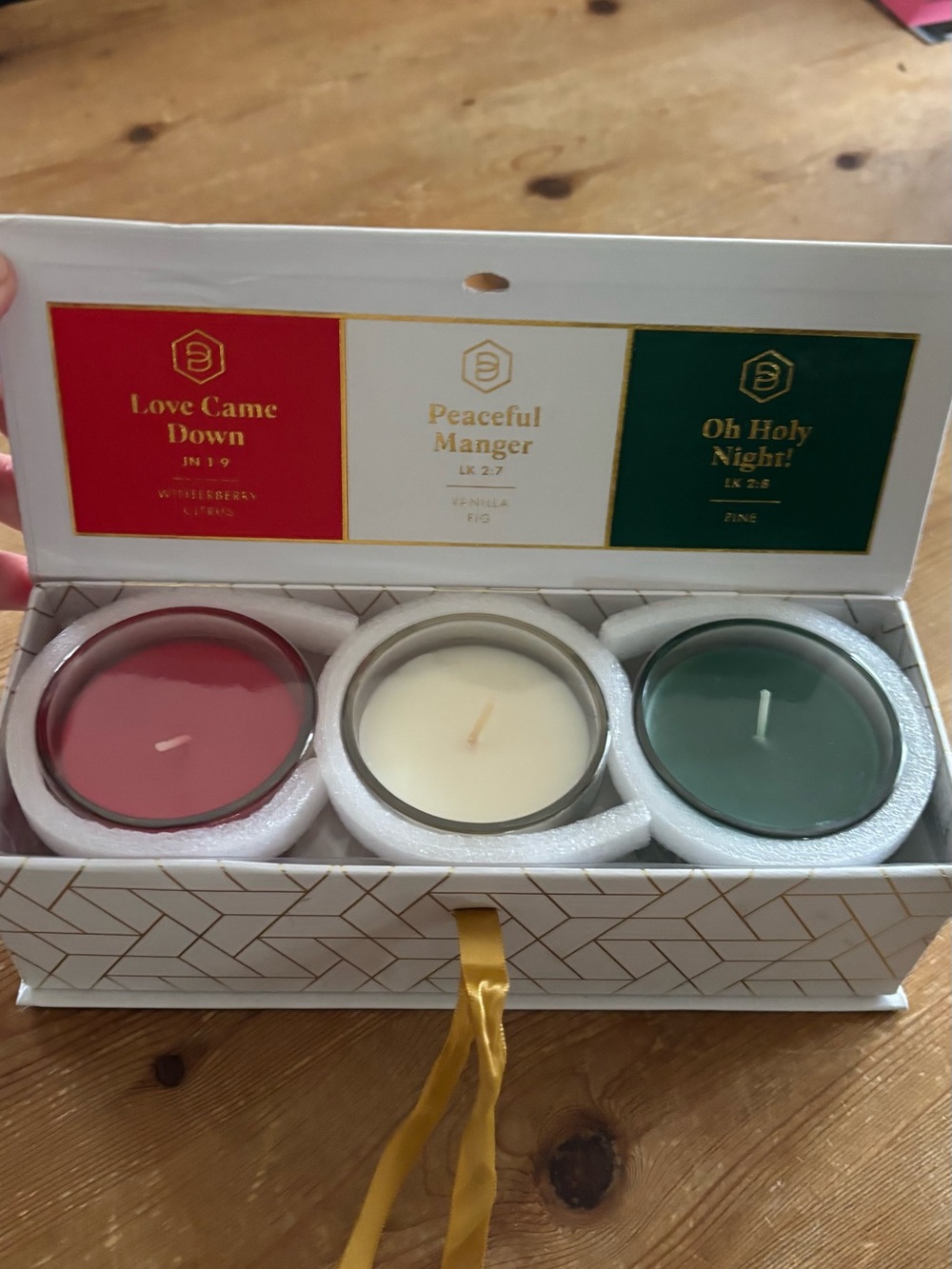 NEW Hallmark DaySpring Christmas Candle Trio Set Love Came Down Religious Gift